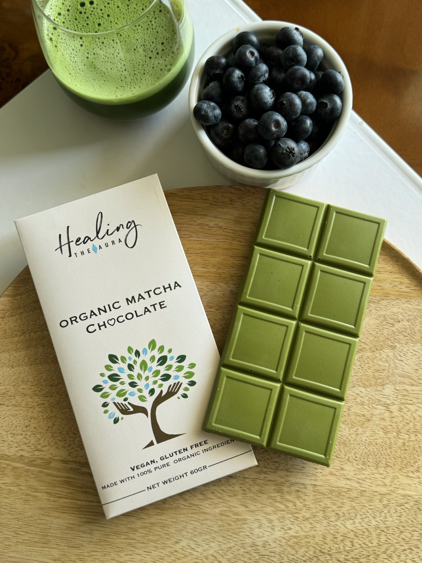 Healing The Aura οργανική σοκολάτα matcha , vegan